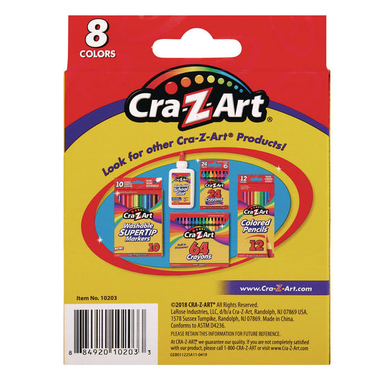 Cra-Z-Art Jumbo Crayons, 8 Assorted Colors, 8/Pack (10203WM48)