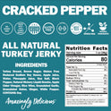 Field Trip Turkey Jerky, Cracked Pepper Turkey, 1 oz Bag, 12 Bags/Carton (FLD00508)