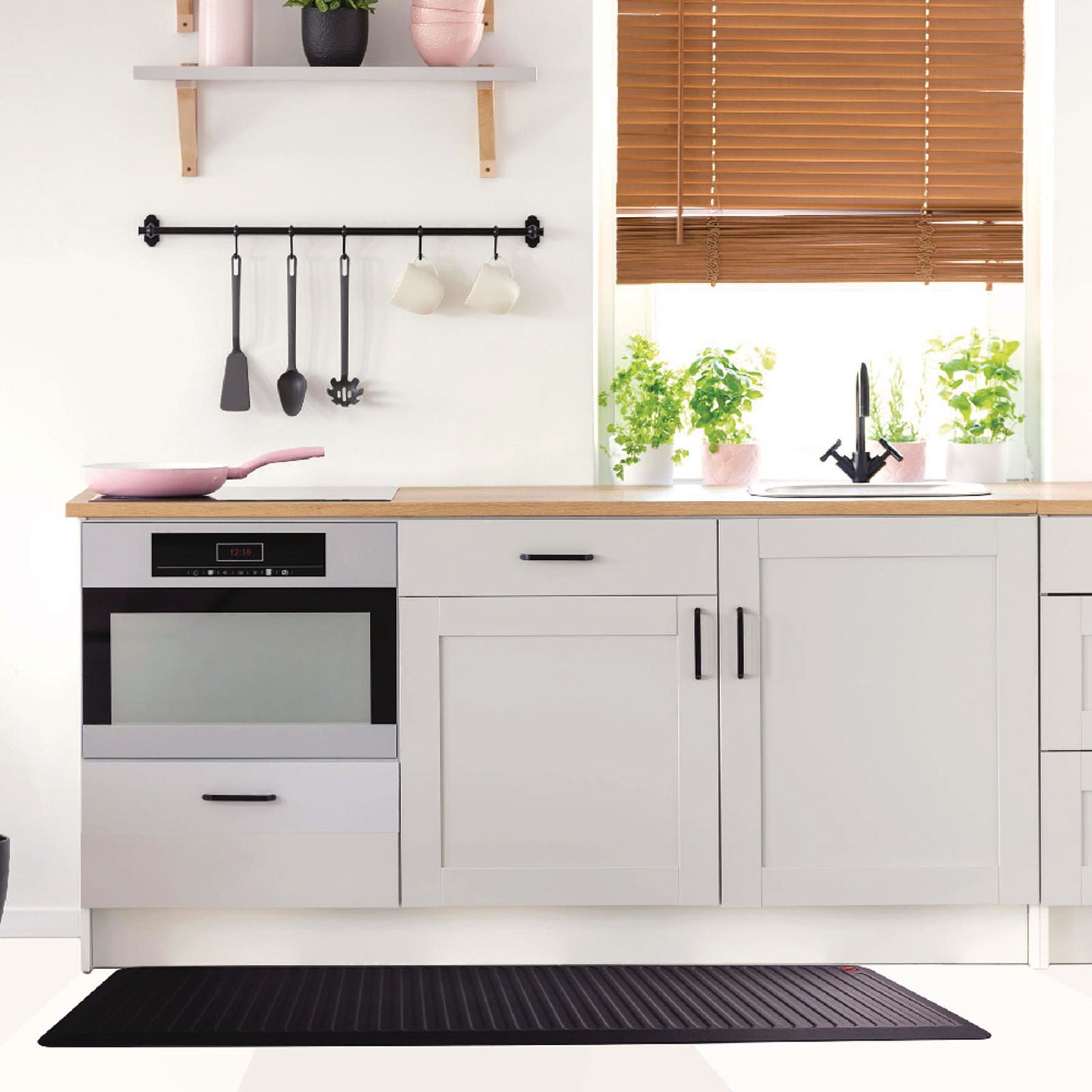 Floortex AFS-TEX 6000X Anti-Fatigue Mat, 23  x 67, Midnight Black (FCA2367XVBK)