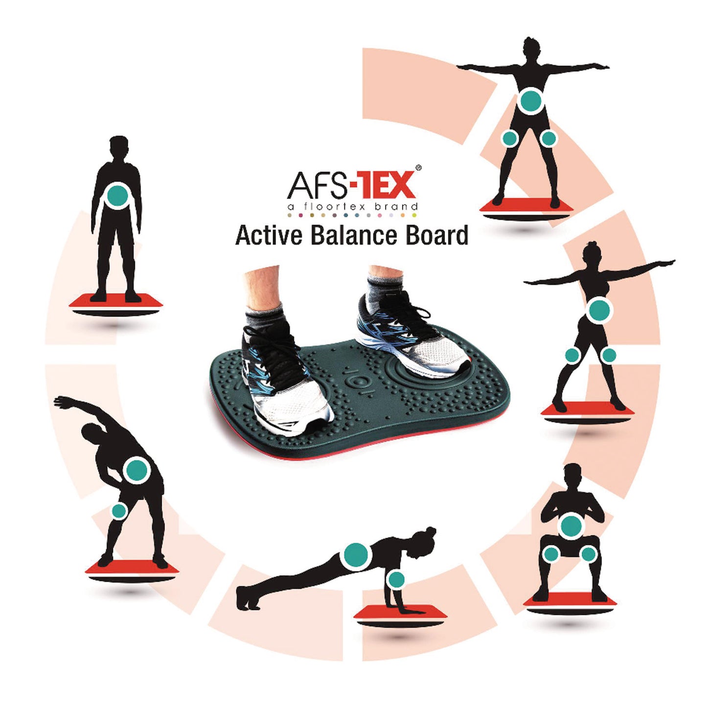 Floortex AFS-TEX Active Balance Board, 14 x 20 x 2.5, Black (FCWB1420ABK)