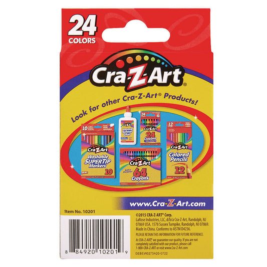 Cra-Z-Art School Quality Crayon, Assorted Colors, 24/Box (1020148)