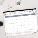 Blueline Passion Monthly Deskpad Calendar, Floral Artwork, 22 x 17, White/Multicolor Sheets, Black Binding, 12-Month (Jan-Dec): 2025 (C194113)