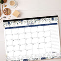 Blueline Monthly Desk Pad Calendar, Floral Artwork, 22 x 17, Black Binding, Clear Corners, 12-Month (Jan-Dec): 2025 (C194128)