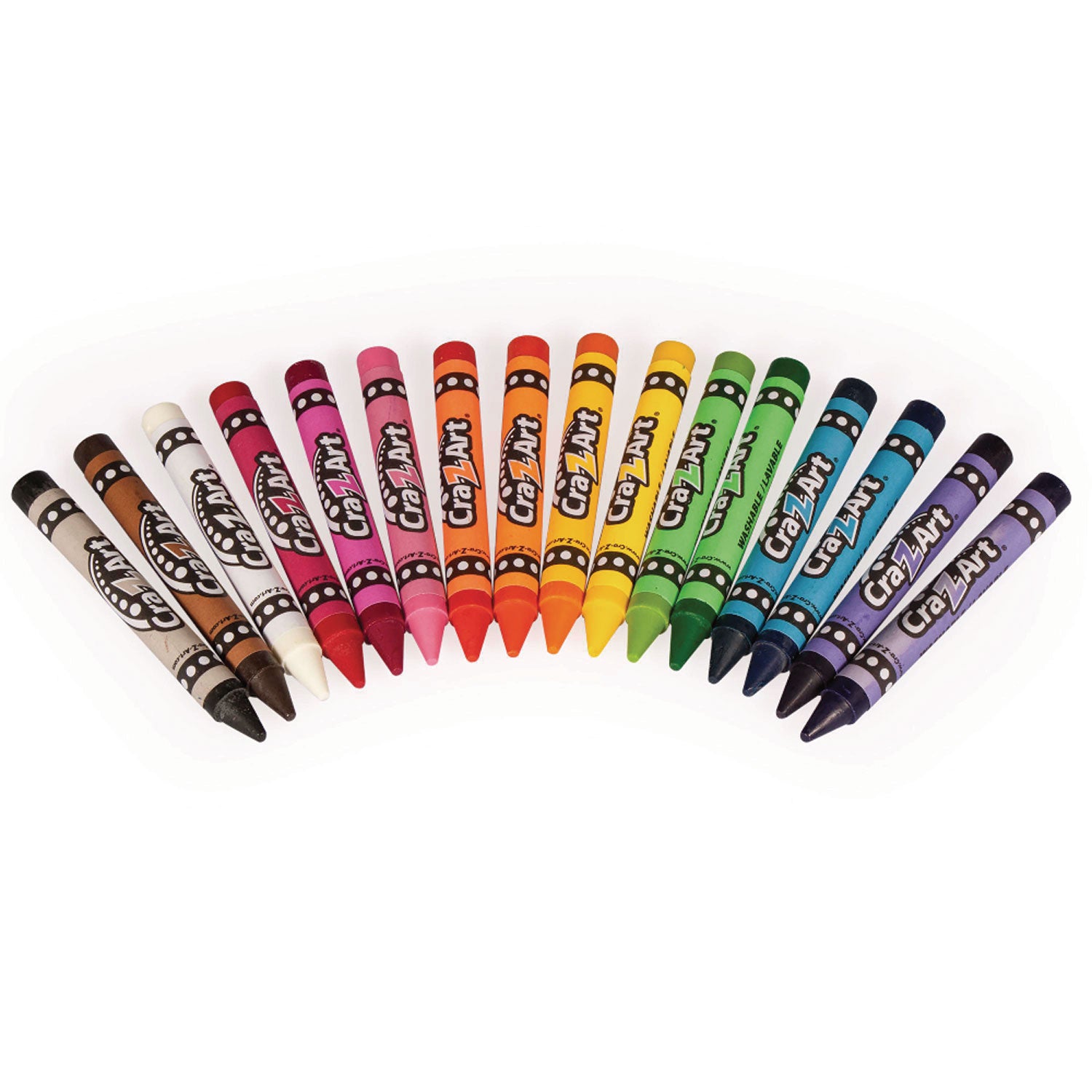 Cra-Z-Art Washable Jumbo Crayons, 16 Assorted Colors, 16/Pack (1020448)