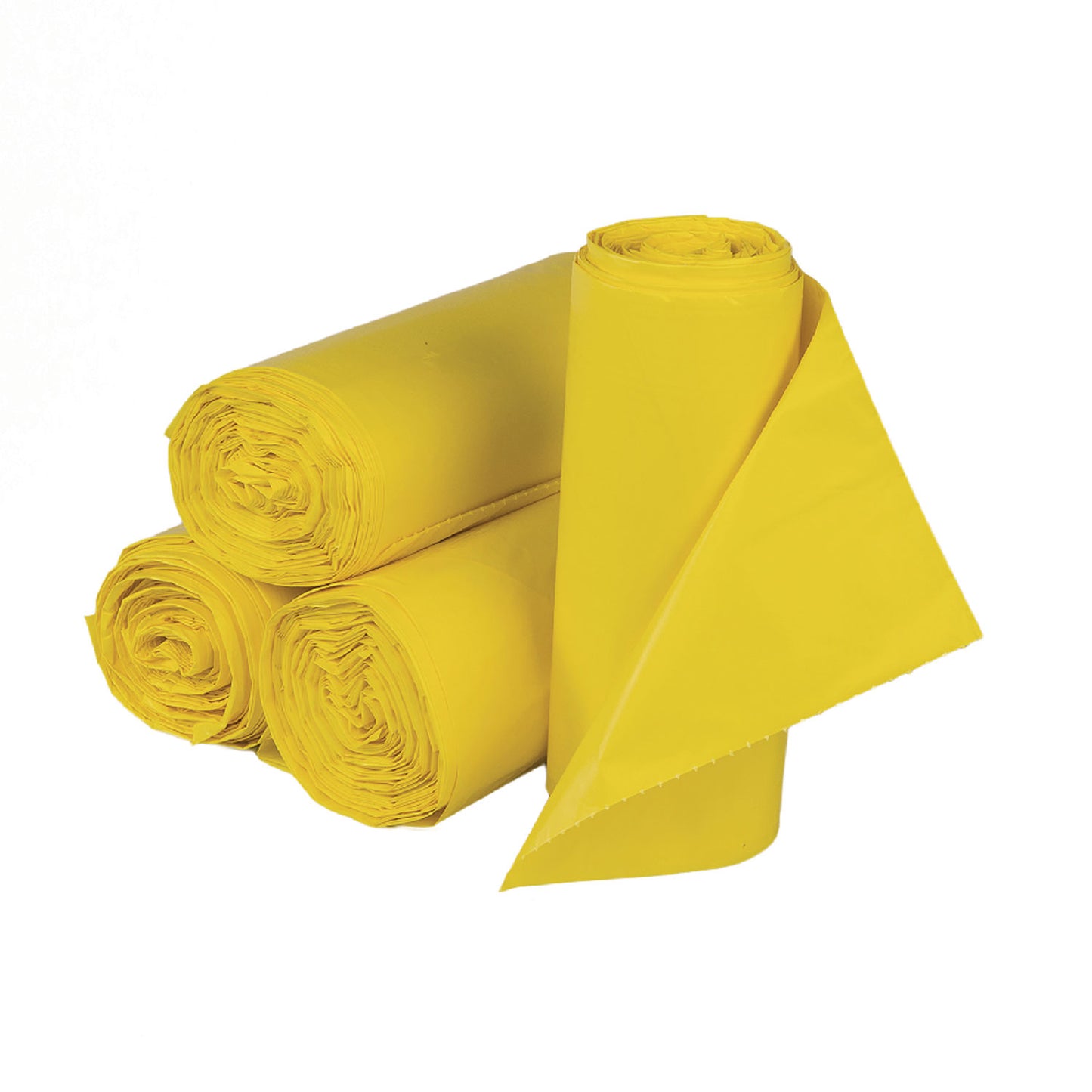 Inteplast Group Low-Density Commercial Can Liners, Infectious Waste Biohazard, 30 gal, 1.15 mil, 30" x 43", Yellow, 25 Bags/Roll, 6 Rolls/CT (BR3043SPY)