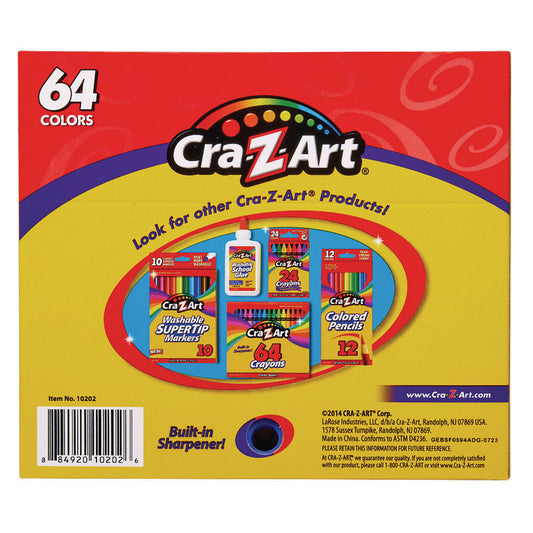 Cra-Z-Art Crayons, 64 Assorted Colors, 64/Pack (10202WM16)