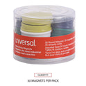 Universal High-Intensity Assorted Magnets, Circles, Assorted Colors, 0.75", 1.25" and 1.5" Diameters, 30/Pack (31251)