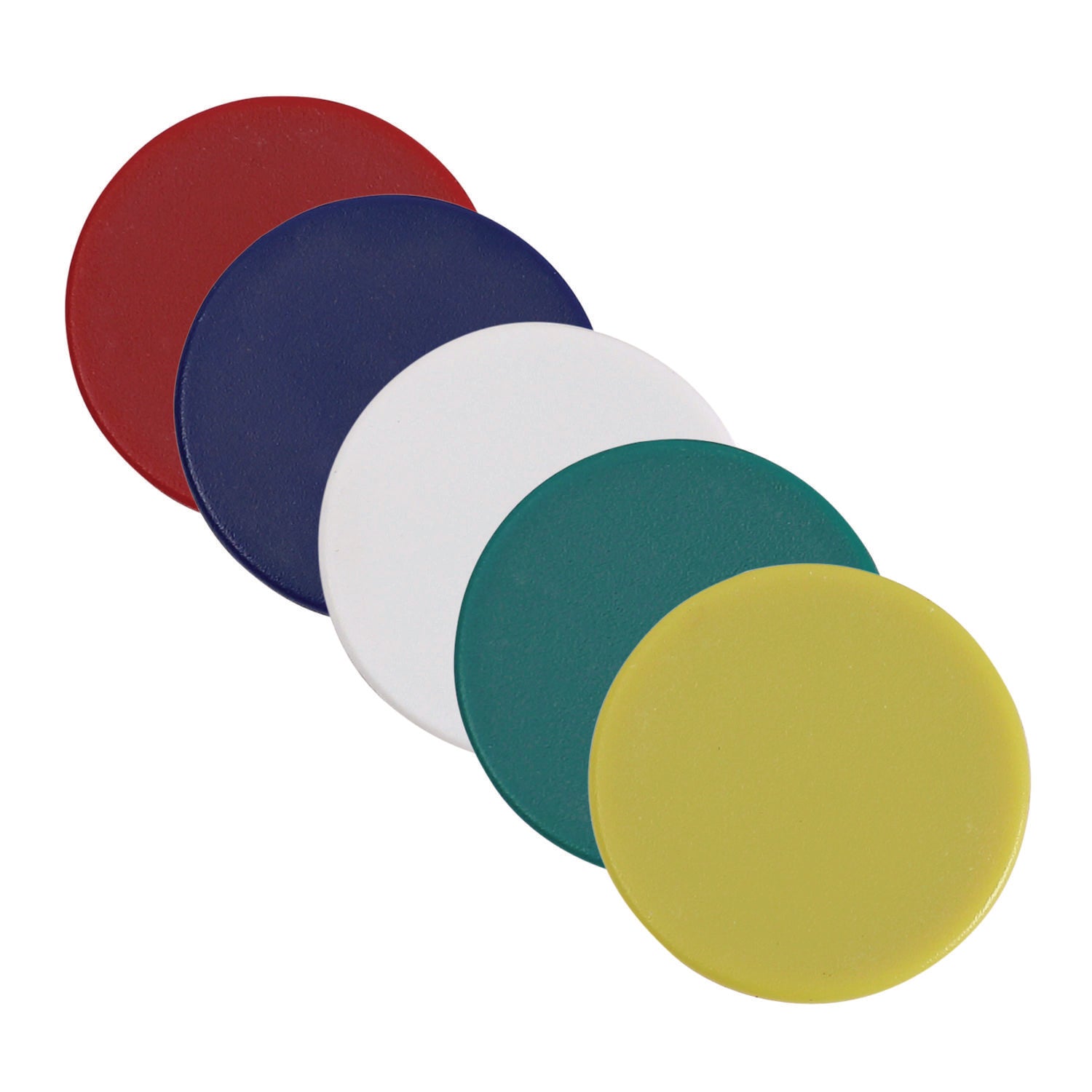 Universal High-Intensity Assorted Magnets, Circles, Assorted Colors, 0.75", 1.25" and 1.5" Diameters, 30/Pack (31251)