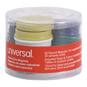 Universal High-Intensity Assorted Magnets, Circles, Assorted Colors, 0.75", 1.25" and 1.5" Diameters, 30/Pack (31251)