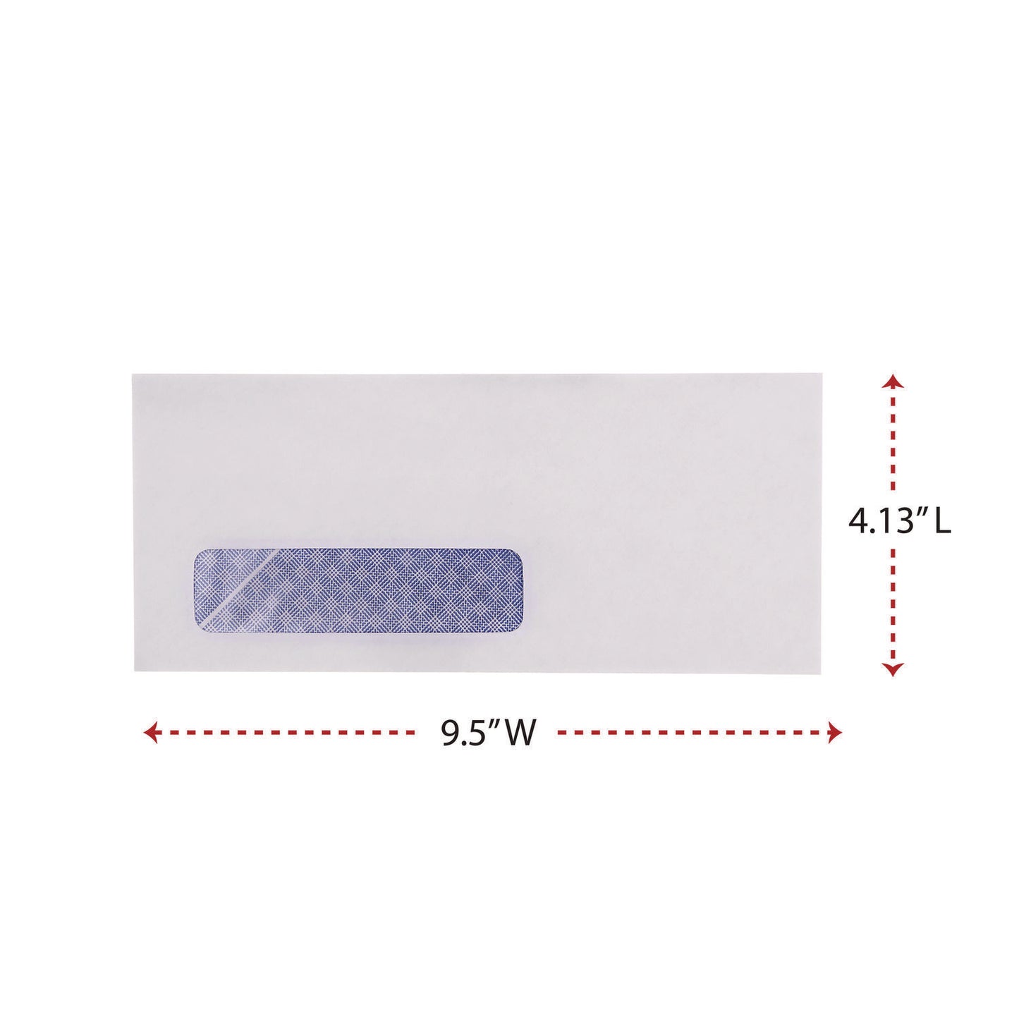 Universal Open-Side Security Tint Business Envelope, 1 Window, #10, Commercial Flap, Gummed Closure, 4.13 x 9.5, White, 500/Box (35203)