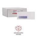 Universal Open-Side Security Tint Business Envelope, 1 Window, #10, Commercial Flap, Gummed Closure, 4.13 x 9.5, White, 500/Box (35203)