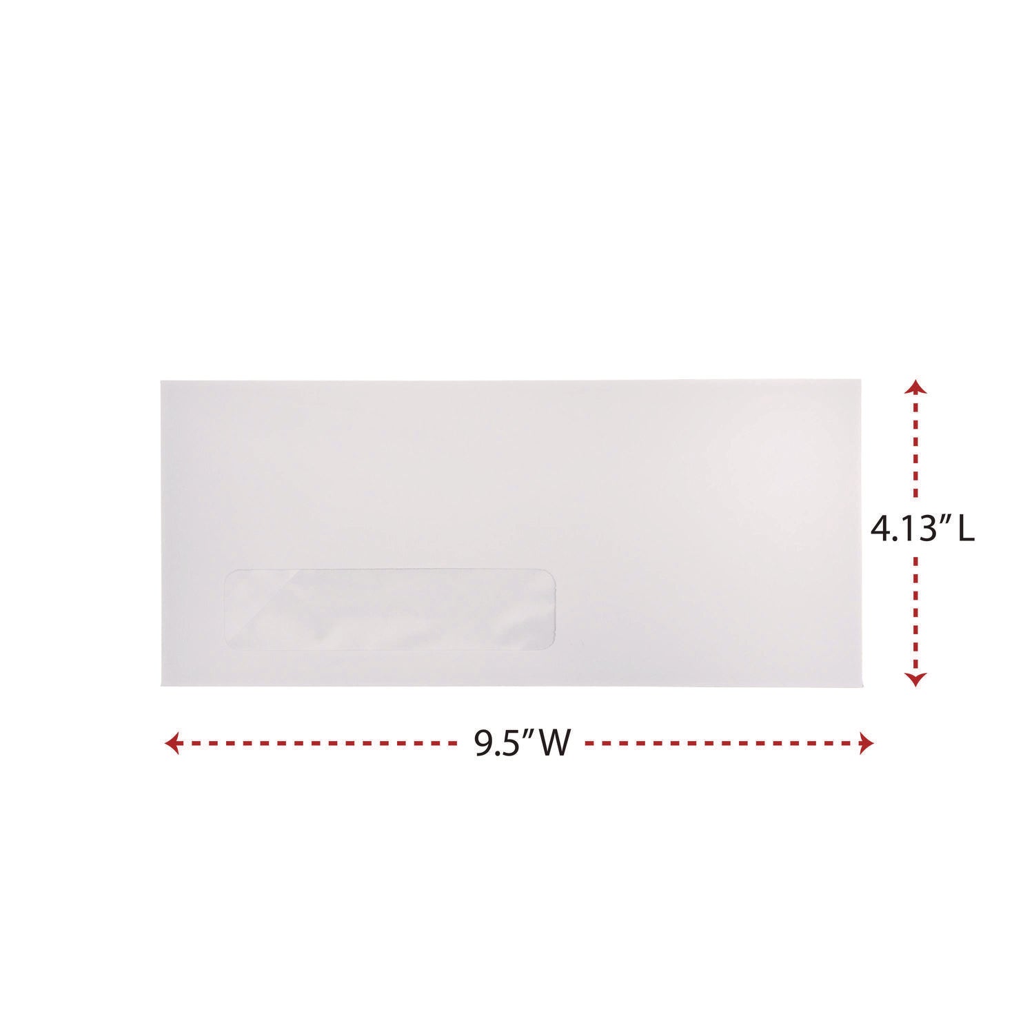 Universal Open-Side Business Envelope, 1 Window, #10, Commercial Flap, Gummed Closure, 4.13 x 9.5, White, 500/Box (35211)