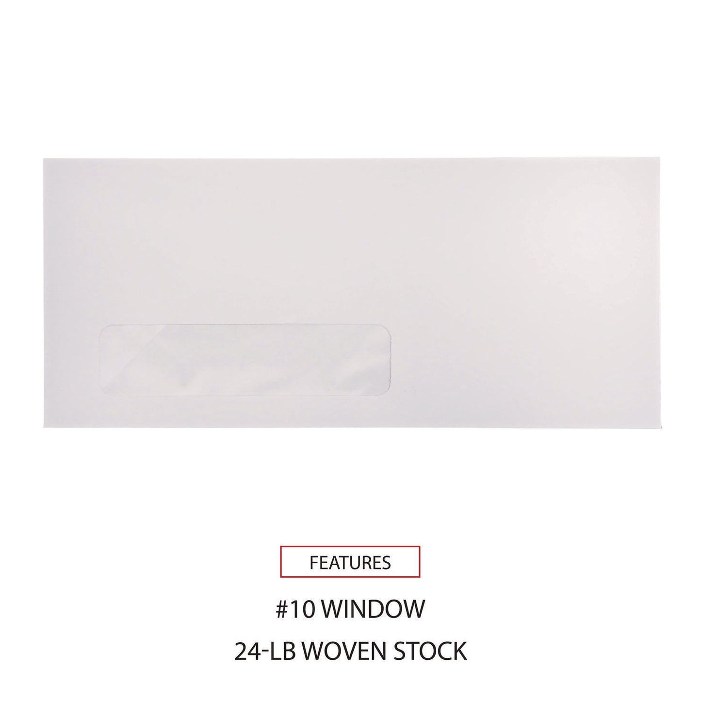 Universal Open-Side Business Envelope, 1 Window, #10, Commercial Flap, Gummed Closure, 4.13 x 9.5, White, 500/Box (35211)