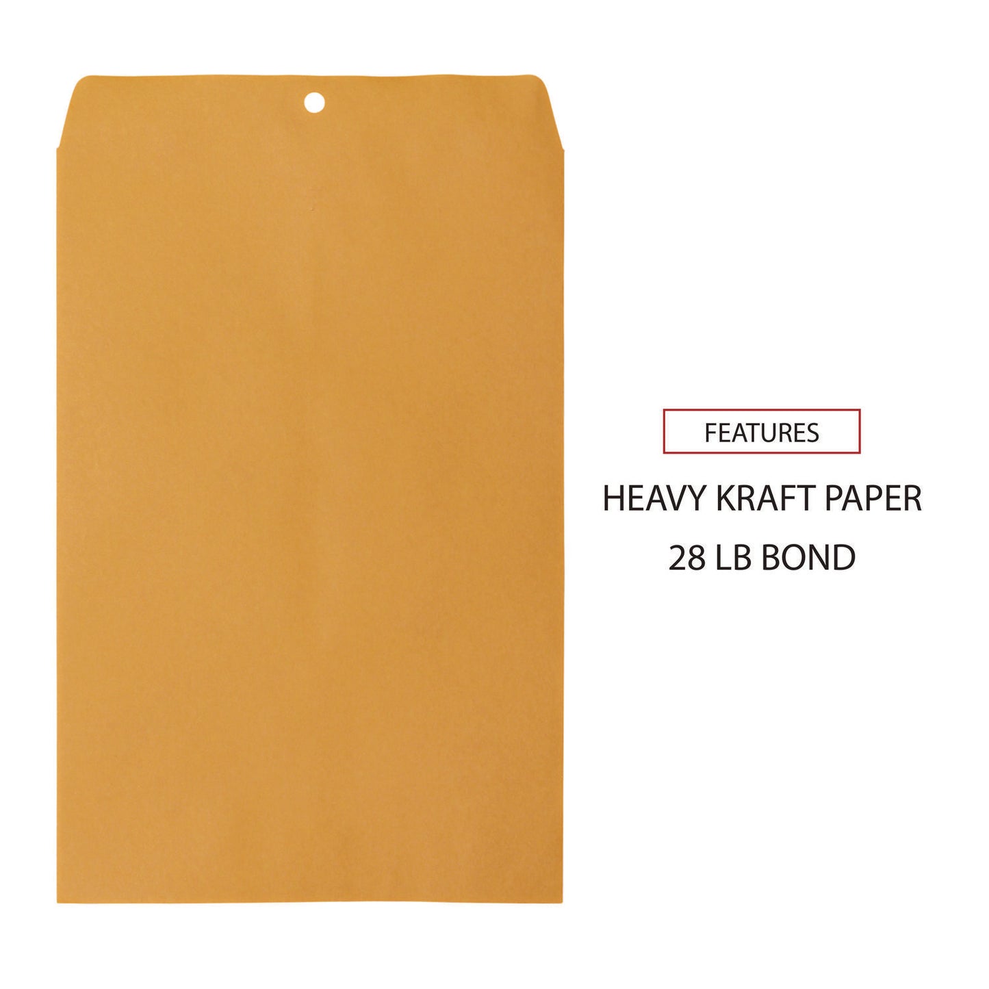 Universal Kraft Clasp Envelope, #98, Square Flap, Clasp/Gummed Closure, 10 x 15, Brown Kraft, 100/Box (35268)