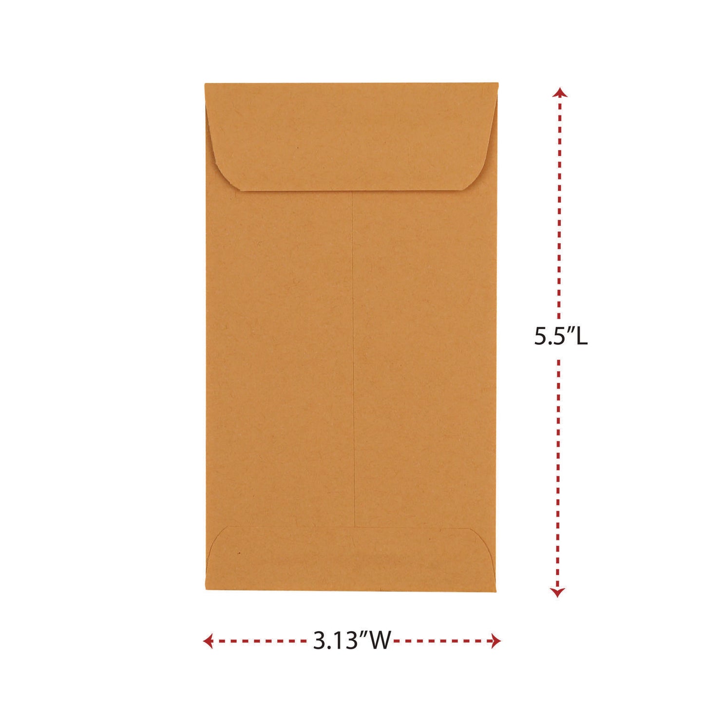 Universal Kraft Coin Envelope, #5 1/2, Round Flap, Gummed Closure, 3.13 x 5.5, Light Brown Kraft, 500/Box (35302)