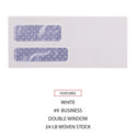 Universal Double Window Business Envelope, #9, Commercial Flap, Gummed Closure, 3.88 x 8.88, White, 500/Box (36301)