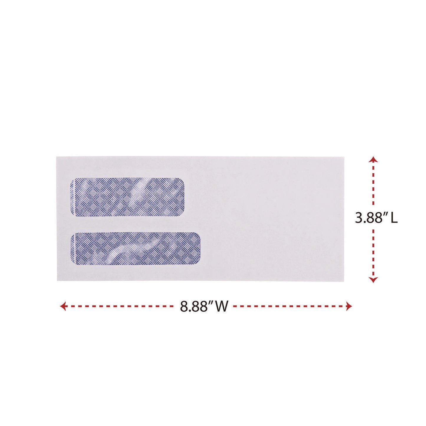 Universal Double Window Business Envelope, #9, Commercial Flap, Gummed Closure, 3.88 x 8.88, White, 500/Box (36301)