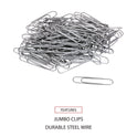 Universal Paper Clips, Jumbo, Smooth, Silver, 100 Clips/Box, 10 Boxes/Pack (72220)