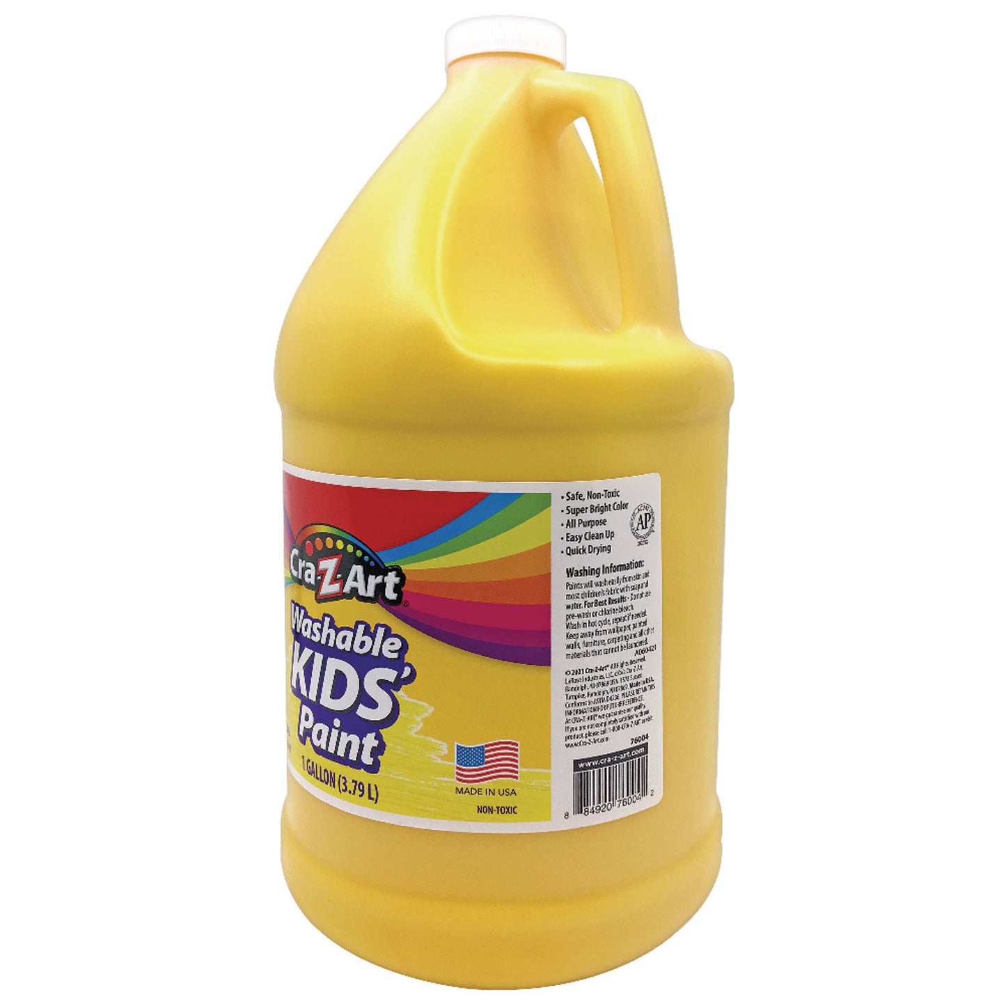 Cra-Z-Art Washable Kids Paint, Yellow, 1 gal Bottle (760042)