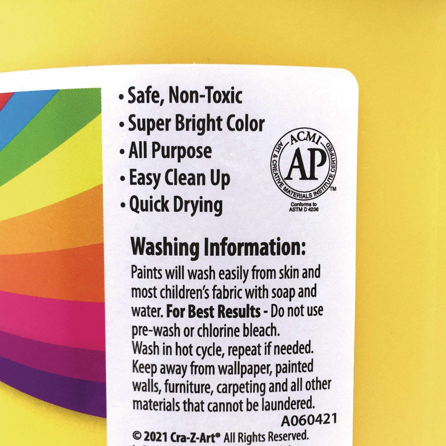 Cra-Z-Art Washable Kids Paint, Yellow, 1 gal Bottle (760042)