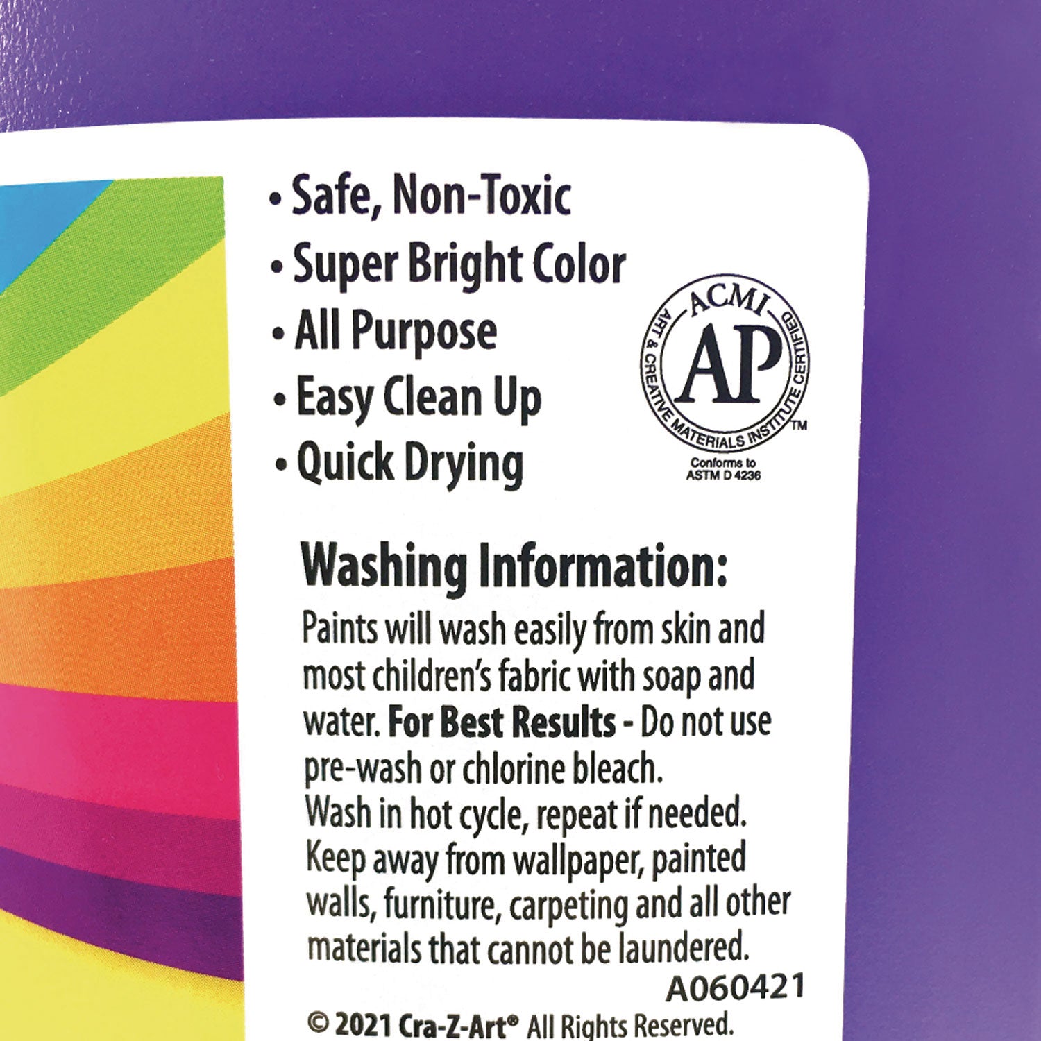 Cra-Z-Art Washable Kids Paint, Purple, 1 gal Bottle (760022)