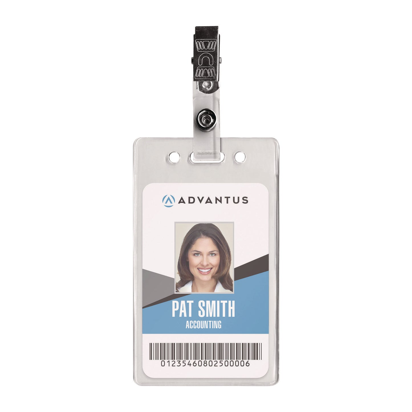 Advantus Badge Straps with Clips, 0.38" x 2.75", Clear, 100/Box (75410)