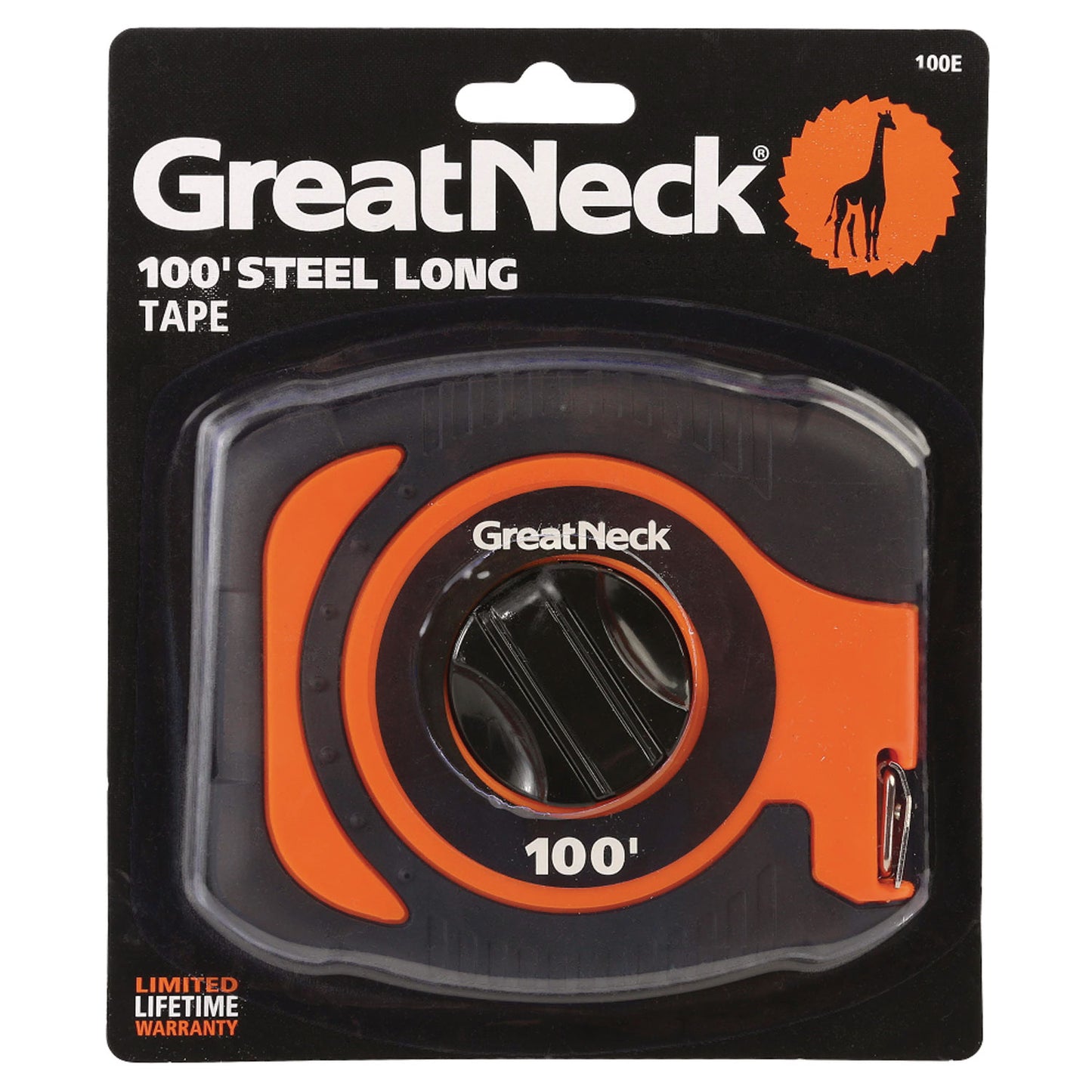 Great Neck English Rule Measuring Tape, 0.38" x 100 ft, Steel, Yellow (100E)