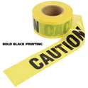 Great Neck Caution Safety Tape, Non-Adhesive, 3" x 1,000 ft, Yellow (10379)