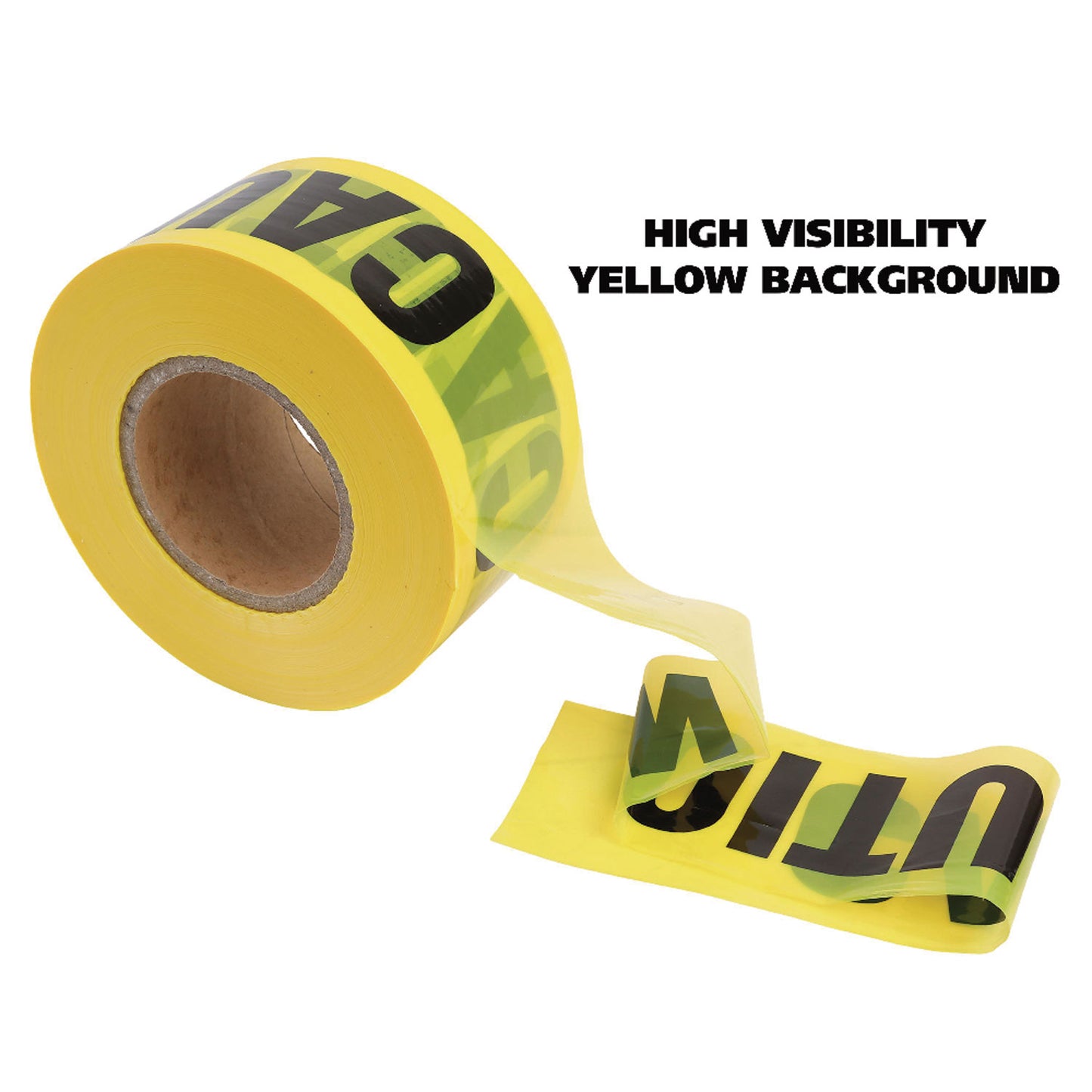 Great Neck Caution Safety Tape, Non-Adhesive, 3" x 1,000 ft, Yellow (10379)