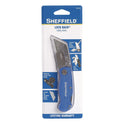 Great Neck Sheffield Folding Lockback Knife, 1 Utility Blade, 2" Blade, 3.5" Aluminum Handle, Blue (12113)