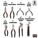 Great Neck 8-Piece Steel Pliers and Wrench Tool Set (87900)