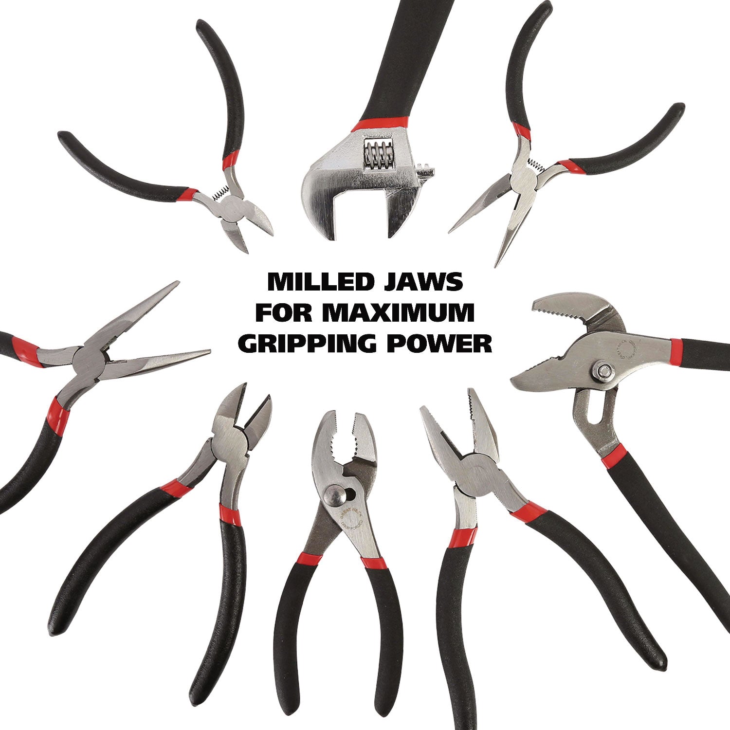 Great Neck 8-Piece Steel Pliers and Wrench Tool Set (87900)