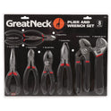 Great Neck 8-Piece Steel Pliers and Wrench Tool Set (87900)