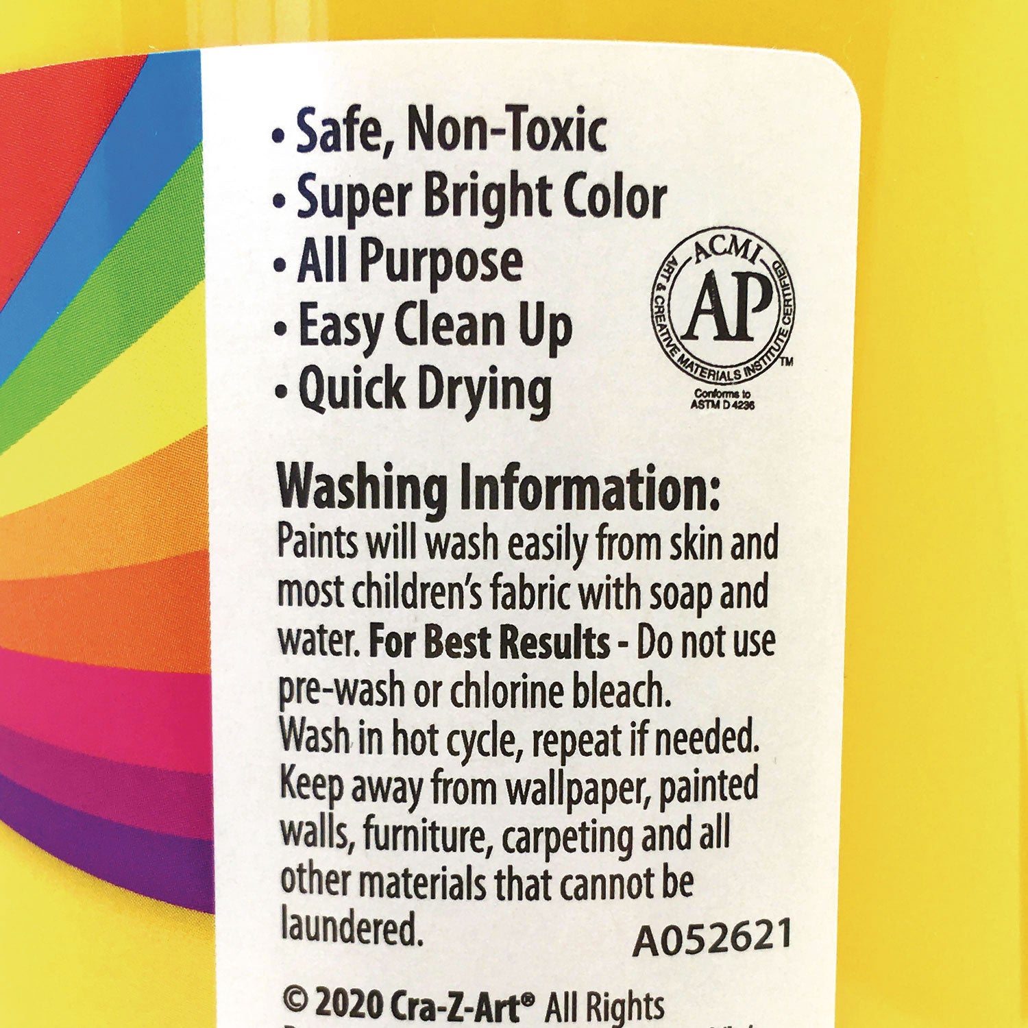 Cra-Z-Art Washable Tempera Paint, Yellow, 32 oz Bottle (760096)