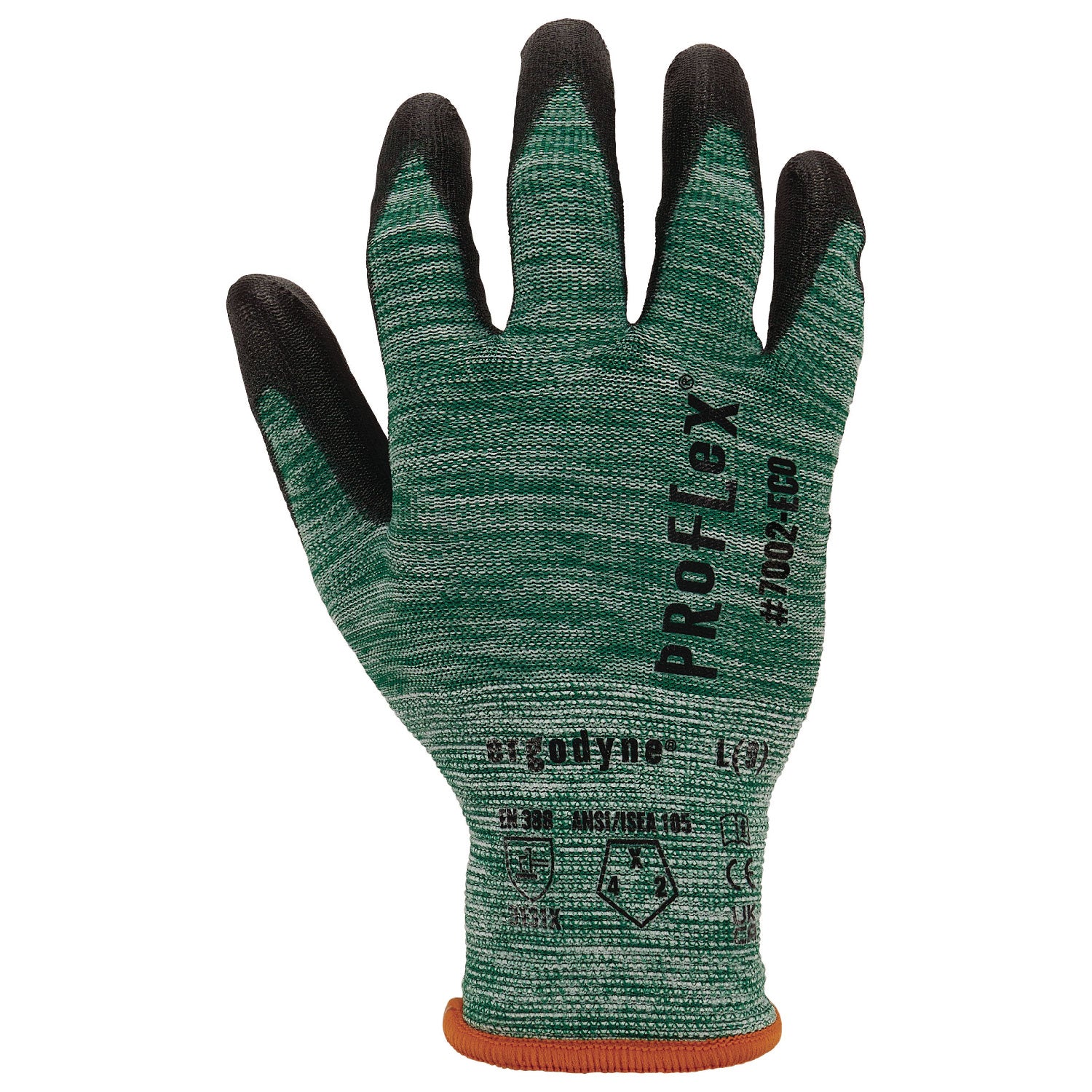 ergodyne ProFlex 7002-ECO Recycled PU Coated Gloves, Green, X-Small, Pair (10561)