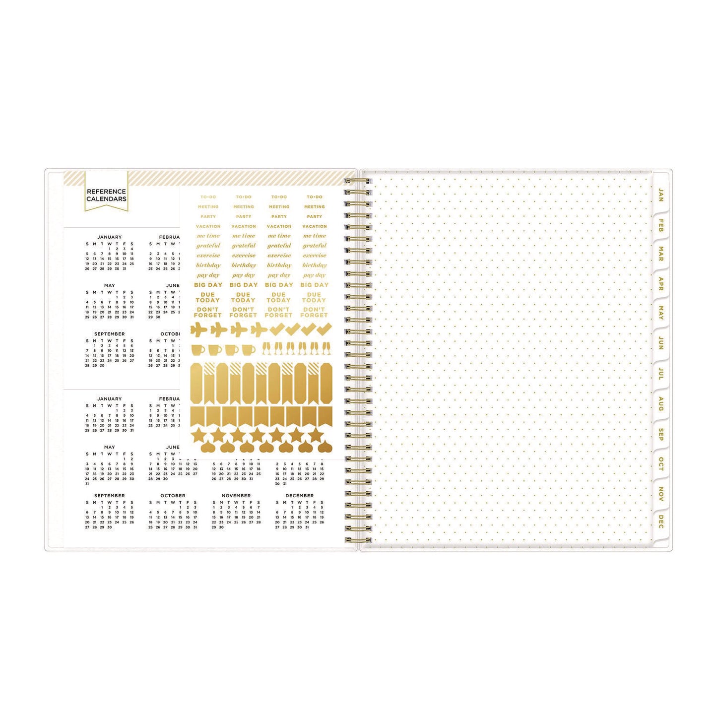 Blue Sky Day Designer Navy Stripe Daily/Monthly Planner, Horizontal Stripe Artwork, 10 x 8, Navy/White Cover, 12-Month (Jan-Dec): 2025 (142098)