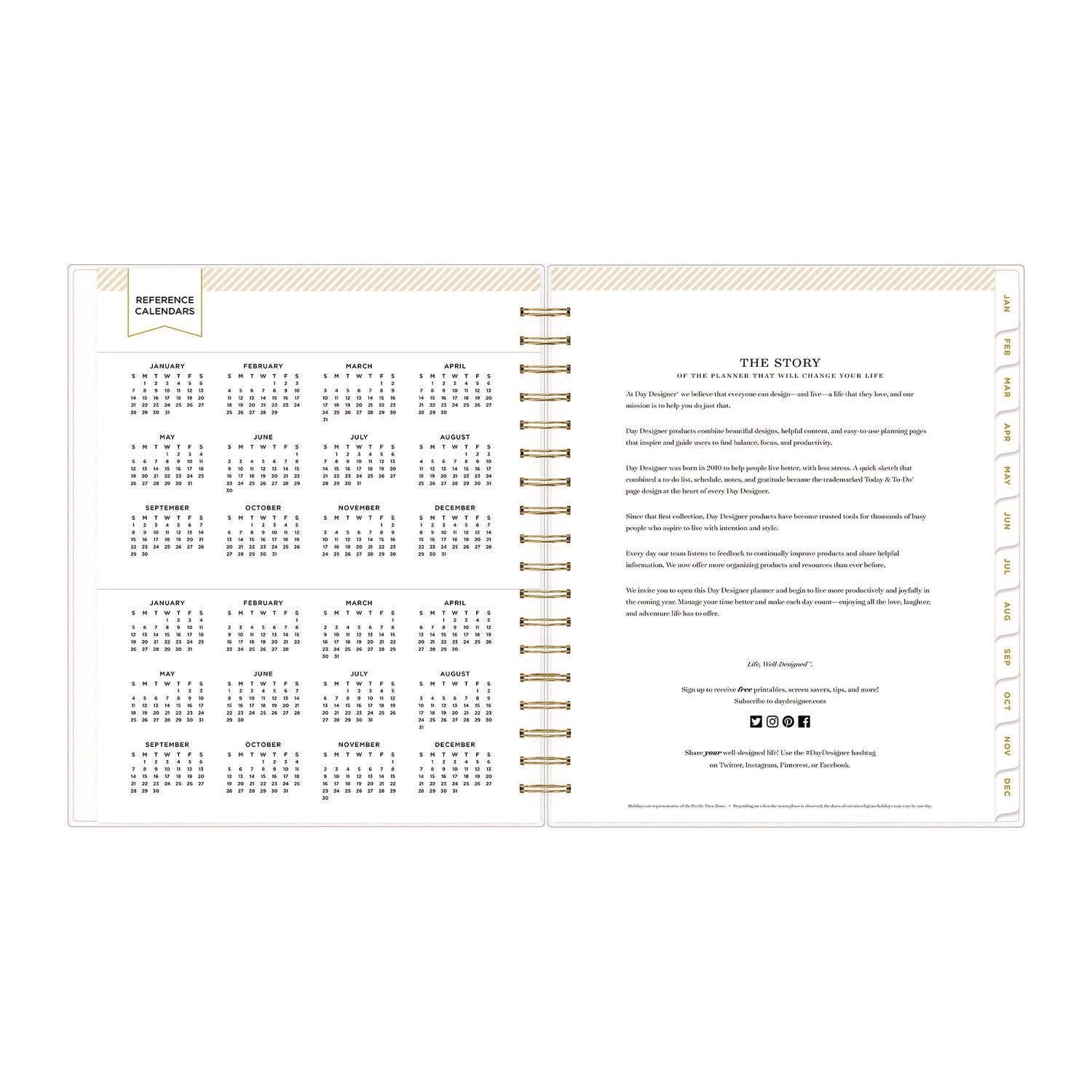 Blue Sky Day Designer Navy Stripe Daily/Monthly Planner, Horizontal Stripe Artwork, 10 x 8, Navy/White Cover, 12-Month (Jan-Dec): 2025 (142098)