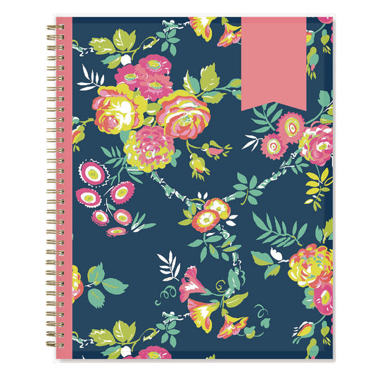 Blue Sky Day Designer Peyton Create-Your-Own Cover Weekly/Monthly Planner, Floral Artwork, 11 x 8.5, Navy, 12-Month (Jan to Dec): 2025 (103617)