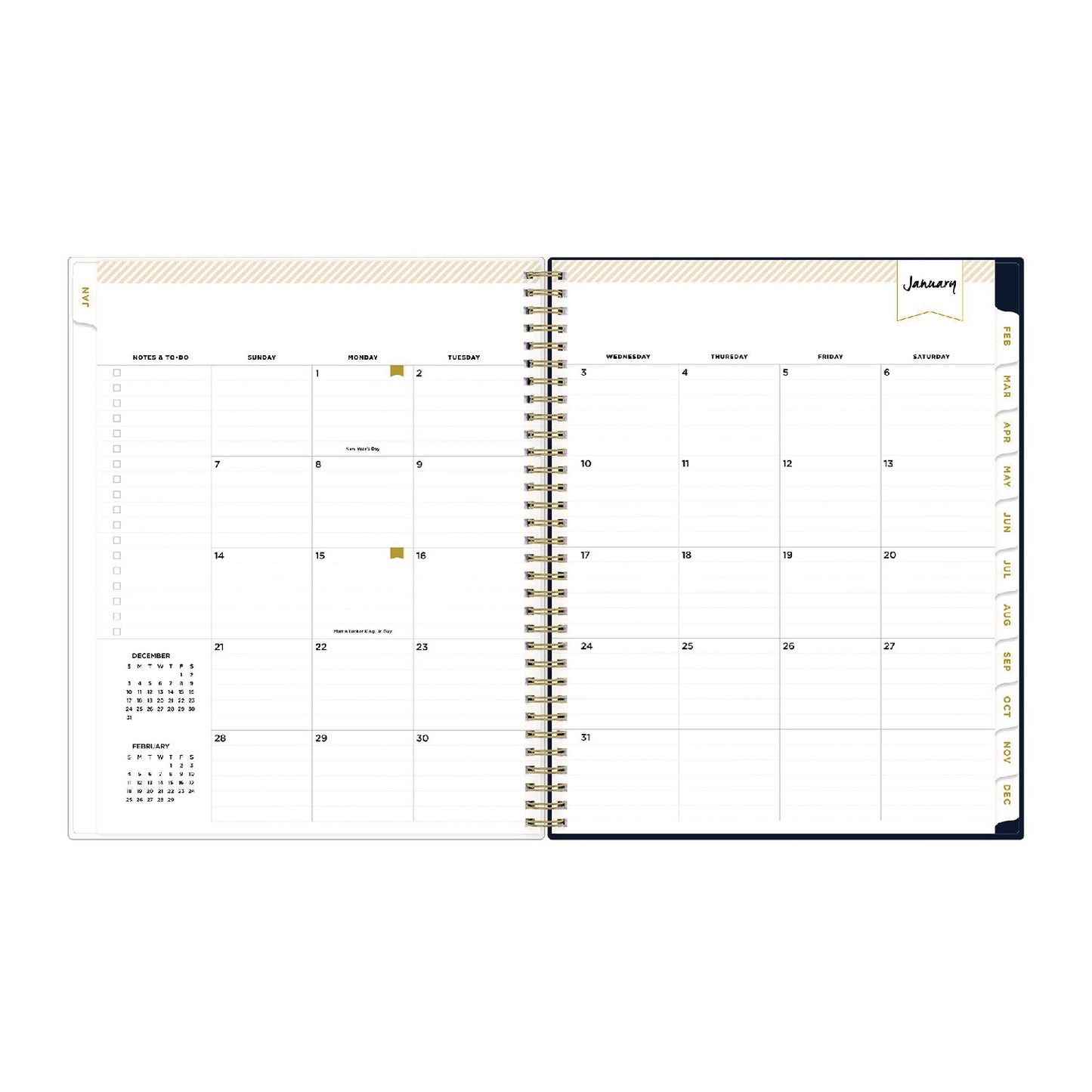 Blue Sky Day Designer Peyton Create-Your-Own Cover Weekly/Monthly Planner, Floral Artwork, 11 x 8.5, Navy, 12-Month (Jan to Dec): 2025 (103617)