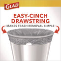 Glad Medium Drawstring Trash Bags with Clorox, 8 gal, Lemon Fresh Bleach Scent, 0.74 mil, 23" x 21.63", Gray, 26/Box (79316)