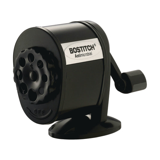 Bostitch Manual Pencil Sharpener, 2.68 x 4.33 x 5.43, Black, 12/Carton (MPS1BLKCT)