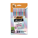 BIC Xtra-Smooth Pastel Edition Mechanical Pencils, 0.7 mm, HB (#2), Black Lead, Assorted Barrel Colors, 24/Pack (MPNP24BLK)