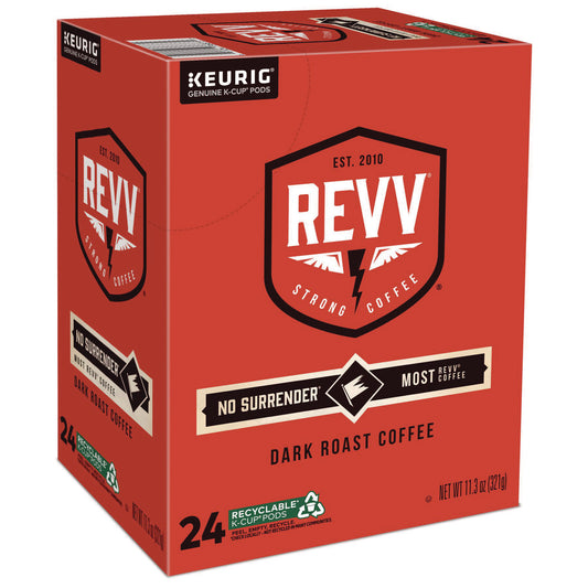 Revv NO SURRENDER K-Cup, Dark Roast, K-Cup, 24/Box (6873)