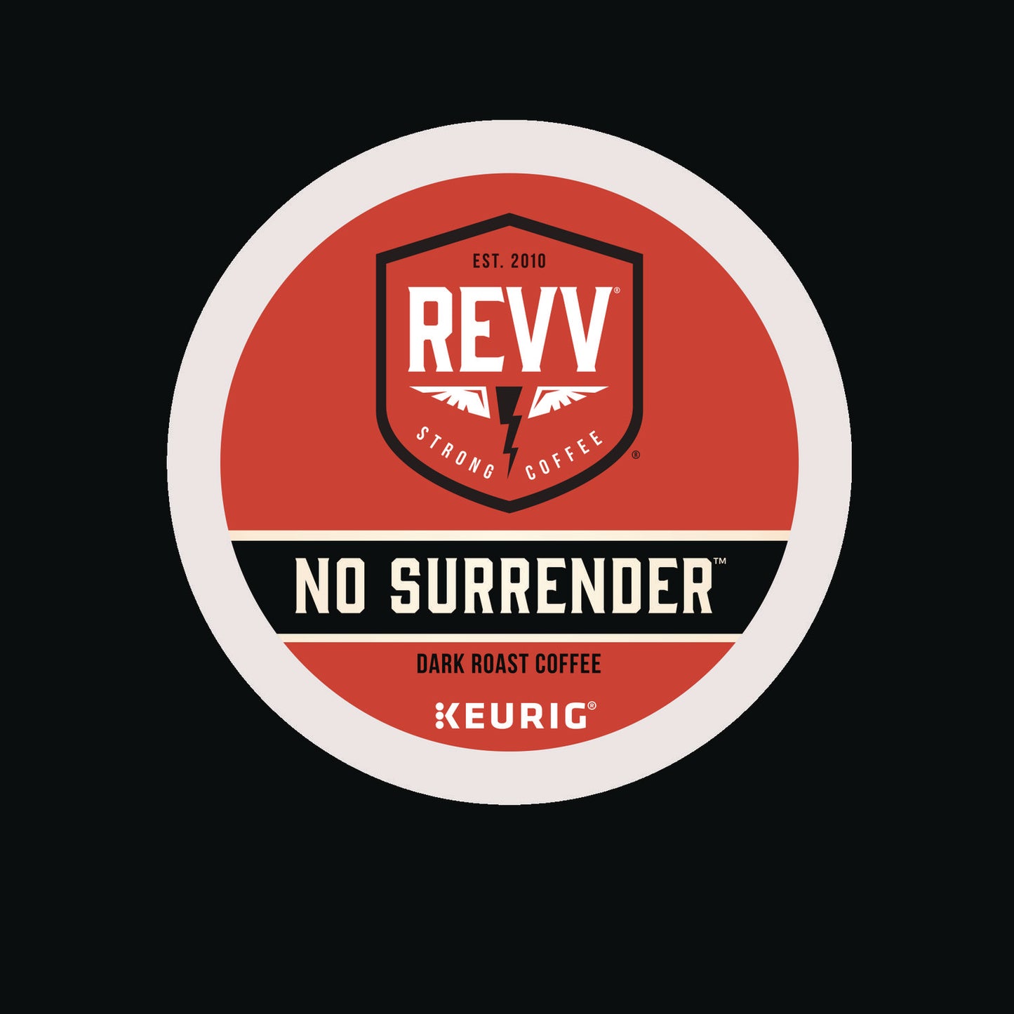 Revv NO SURRENDER K-Cup, Dark Roast, K-Cup, 24/Box (6873)