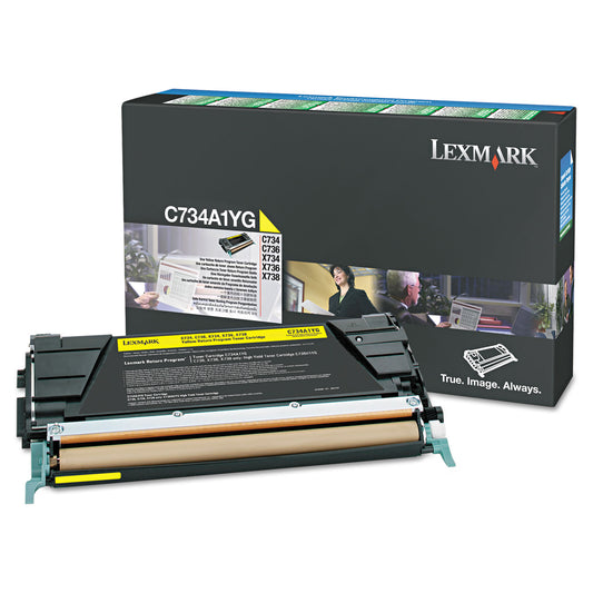 Lexmark X746A1YG Return Program Toner, 7,000 Page-Yield, Yellow