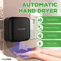 Alpine Hemlock Commercial Automatic 120V Hand Dryer, 6.69 x 11.41 x 12.31, Stainless Steel, Black (ALP40010BLA)