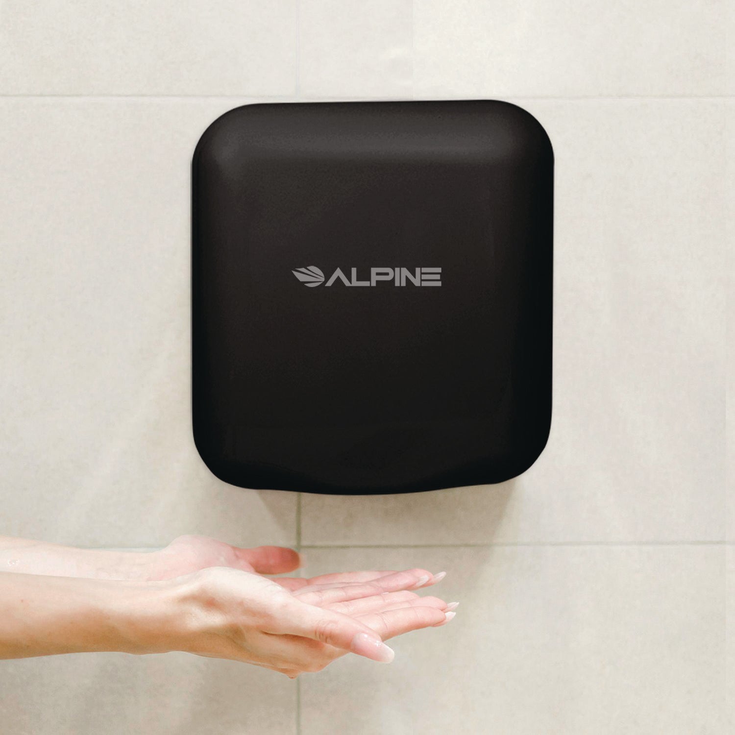 Alpine Hemlock Commercial Automatic 120V Hand Dryer, 6.69 x 11.41 x 12.31, Stainless Steel, Black (ALP40010BLA)