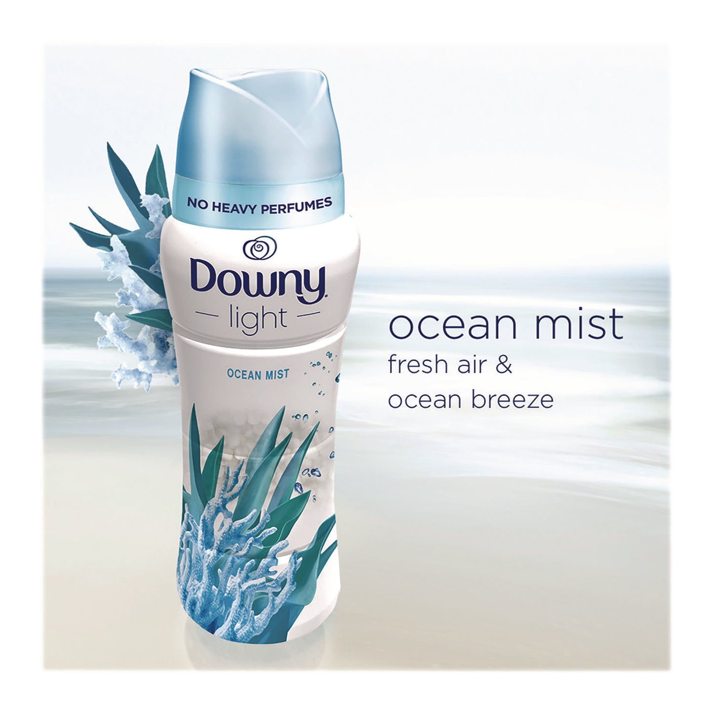 Downy Light In-Wash Scent Booster Beads, Ocean Mist Scent, 24 oz Pour Bottle (08779)