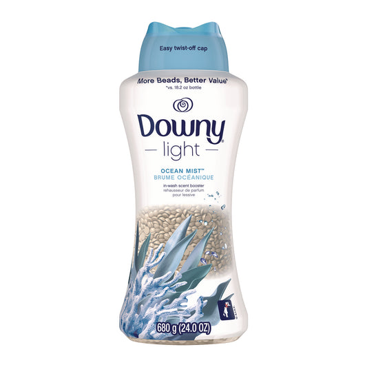 Downy Light In-Wash Scent Booster Beads, Ocean Mist Scent, 24 oz Pour Bottle (08779)