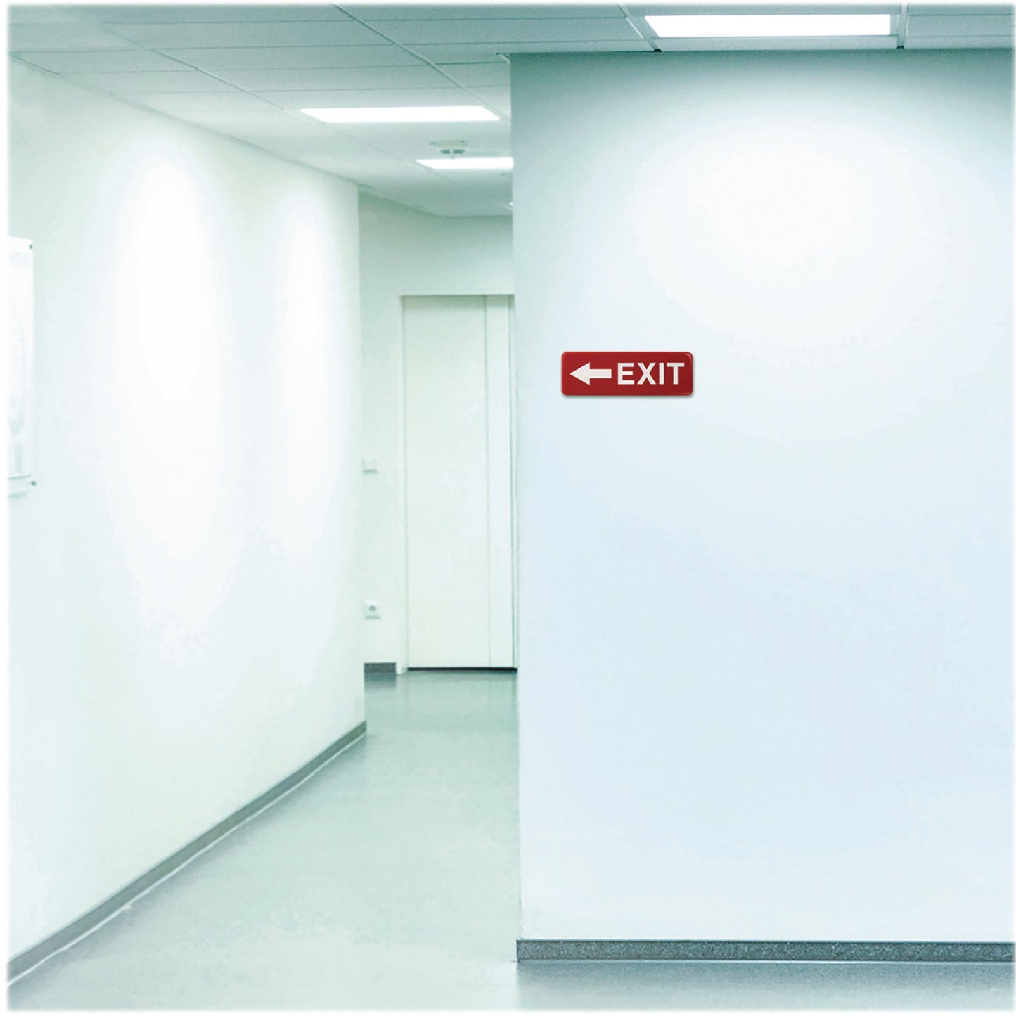Excello Global Products Emergency Exit Indoor/Outdoor Wall Sign, 9 x 3, Red Face, White Graphics, 2/Pack (EGPHD0257S)